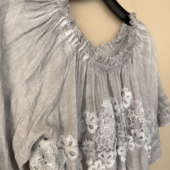 NWOT POL Boho Gauzy Lace Blouse Top Size S - Picture 7 of 8